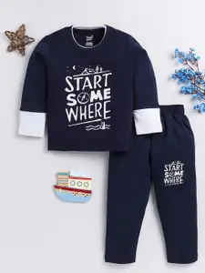 Toonyport Boys Typography Printed CottonTracksuit