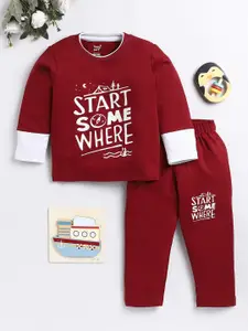 Toonyport Boys Typography Printed Cotton Tracksuit