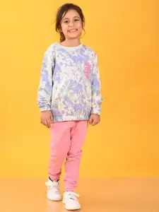 Anthrilo Girls Absatrct Printed T-shirt with Trousers
