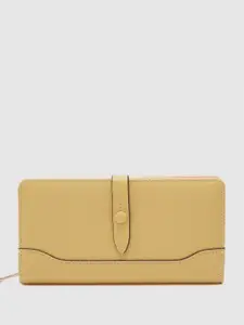 Globus Women Mustard Textured Zip Around Wallet