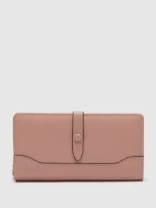 Globus Women Nude Textured Zip Around Wallet