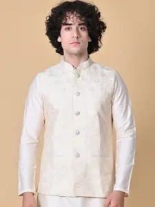 MAAHI FABS Mandarin Collar Kurta with Churidar & Nehru jacket