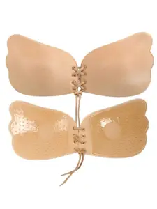 Krelin Beige Half Coverage Lightly Padded Wire Free Invisible Bra - All Day Comfort