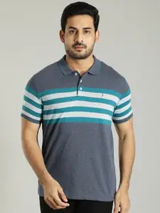 Indian Terrain Striped Polo Collar T-shirt