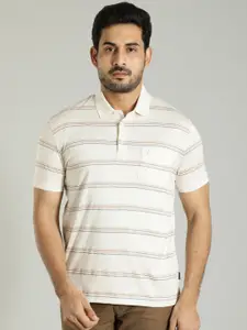 Indian Terrain Striped Polo Collar T-shirt