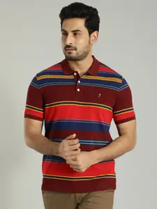 Indian Terrain Striped Polo Collar T-Shirt