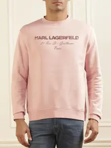 Karl Lagerfeld Brand Logo 3D Printed Pure Cotton Pullover Sweatshirt
