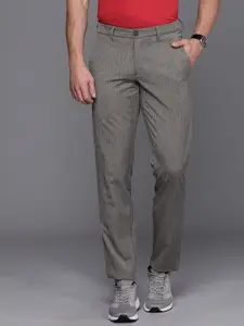 Louis Philippe Ath.Work Men Tapered Fit Low-Rise Trousers