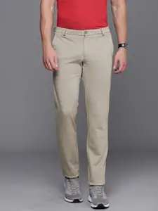 Louis Philippe Ath.Work Men Checked Slim Fit Low-Rise Trousers