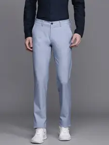 Louis Philippe Ath.Work Men Textured Slim Fit Trousers