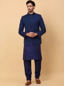 KRAFT INDIA Mandarin Collar Straight Kurta & Churidar With Jacket