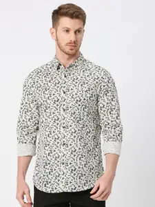 VALEN CLUB Slim Fit Floral Printed Cotton Casual Shirt