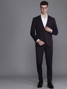 Louis Philippe Self Design Single-Breasted Formal Blazer And Trousers