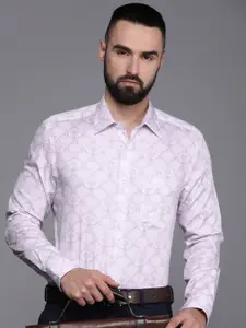 Louis Philippe Classic Fit Ethnic Motifs Printed Pure Cotton Formal Shirt