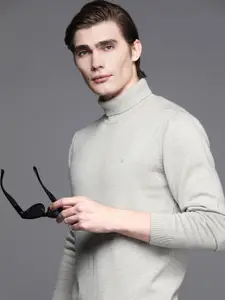 Louis Philippe Pure Cotton Turtle Neck Pullover