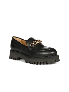 Saint G Women Leather Comfort Insole Heeled Horsebit Loafers