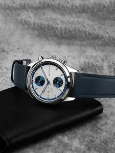 Titan Men Textured Dial & Leather Straps Analogue Watch 10026SL03