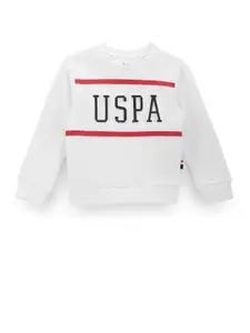 U.S. Polo Assn. Kids Boys Typography Printed Cotton Sweatshirt