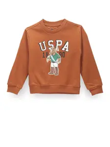 U.S. Polo Assn. Kids Boys Graphic Printed Cotton Pullover Sweatshirt