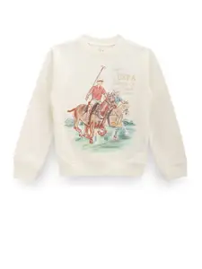 U.S. Polo Assn. Kids Boys Graphic Printed Pullover Sweatshirt