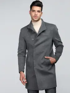 CHKOKKO Wool Single-Breasted Regular Fit Tweed Coat