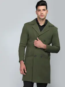 CHKOKKO Double-Breasted Notched Lapel Collar Overcoat