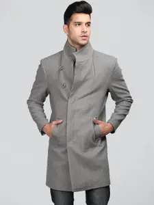 CHKOKKO Men Single-Breasted Overcoat