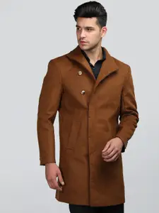 CHKOKKO Men Shawl Collar Winter Wear Overcoat