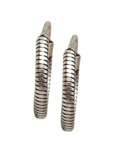 Abhooshan 92.5 Sterling Silver Contemporary Hoop Earrings