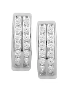 Abhooshan Sterling Silver Rhodium-Plated Circular Hoop Earrings