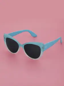 Carlton London Girls Grey Lens & Blue Cateye Sunglasses with UV Protected Lens CLSG235