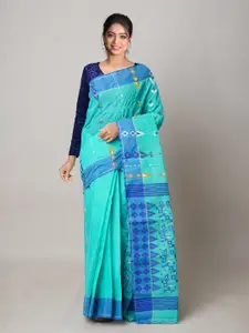 Unnati Silks Woven Design Pure Cotton Jamdani Saree
