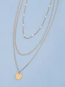 Carlton London Set of 2 Gold-Plated Pearl Layered Necklace