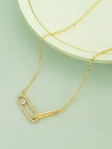 Carlton London Women Gold-Plated CZ-Studded Necklace