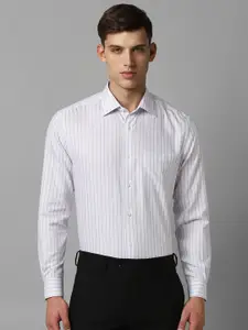 Louis Philippe Men White Opaque Striped Formal Shirt