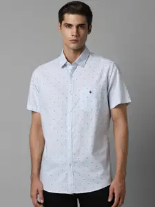 Louis Philippe Sport Slim Fit Micro Ditsy Printed Pure Cotton Casual Shirt