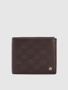 Allen Solly Men Geometric Textured Leather Two Fold Wallet