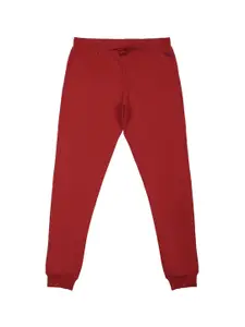 Allen Solly Junior Boys Mid-Rise Flat-Front Cotton Joggers Trousers