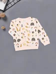 MeeMee Girls Conversational Printed Cotton Pullover