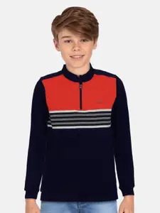Allen Solly Junior Boys Striped Round Neck Long Sleeves Cotton Pullover Sweaters