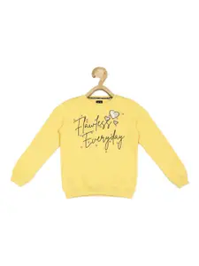 Allen Solly Junior Girls Typography Printed Round Neck Long Sleeve Pullover Sweatshirt