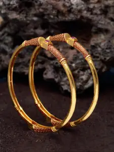 Sanjog Set of 2 Gold-Plated Stone-Studded Bangle