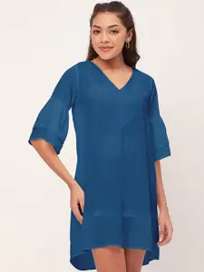 Moomaya Bell Sleeve A-Line Dress