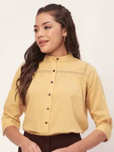 Moomaya Mandarin Collar Classic Cotton Casual Shirt