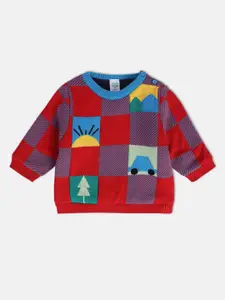 MINI KLUB Boys Checked Pure Cotton Pullover