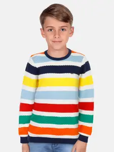 Allen Solly Junior Boys Striped Pure Cotton Pullover Sweater