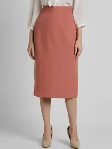 Allen Solly Woman Straight A-Line Formal Midi Skirt