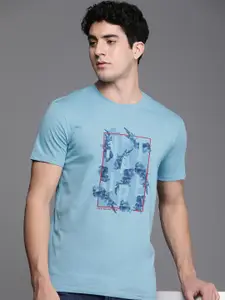 Louis Philippe Jeans Pure Cotton Slim Fit Floral Printed Casual T-shirt