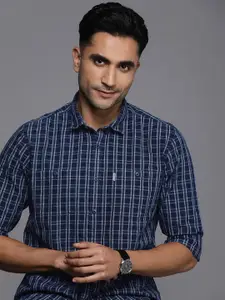 Louis Philippe Jeans Slim Fit Checked Pure Cotton Casual Shirt