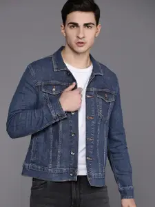 Louis Philippe Jeans Flap Pockets Detailed Spread Collar Denim Jacket
